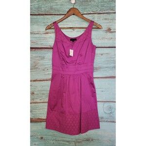 NWT THE LIMITED VIOLET PURPLE w/ EYELET TRIM A-LINE DRESS SUNDRESS  SZ 2